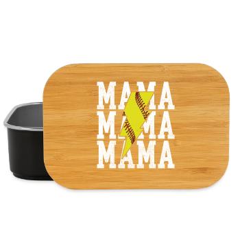Mama Softball Vibes Spieltagsgeist - Lunch Box - Schwarz - Vorne