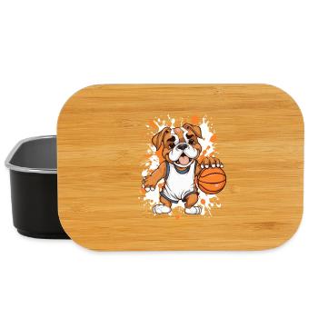 Basketball-Bulldogge im Sprint - Lunch Box - Schwarz - Vorne