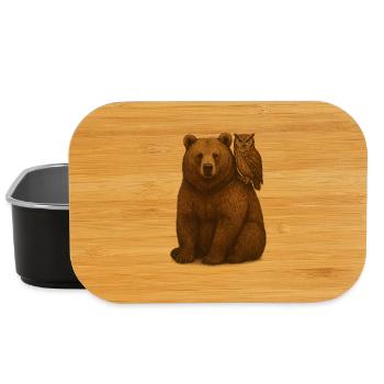 Bär und Eule - Lunch Box - Schwarz - Vorne
