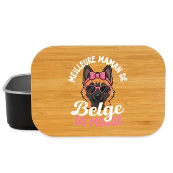 Meilleur cadeau de maman belge au monde pour - Boîte à goûter - noir - Devant