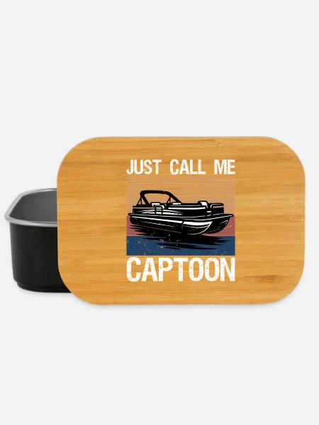 Just Call Me Captoon Funny Pontoon Boat Captain - Lunch Box - Schwarz
