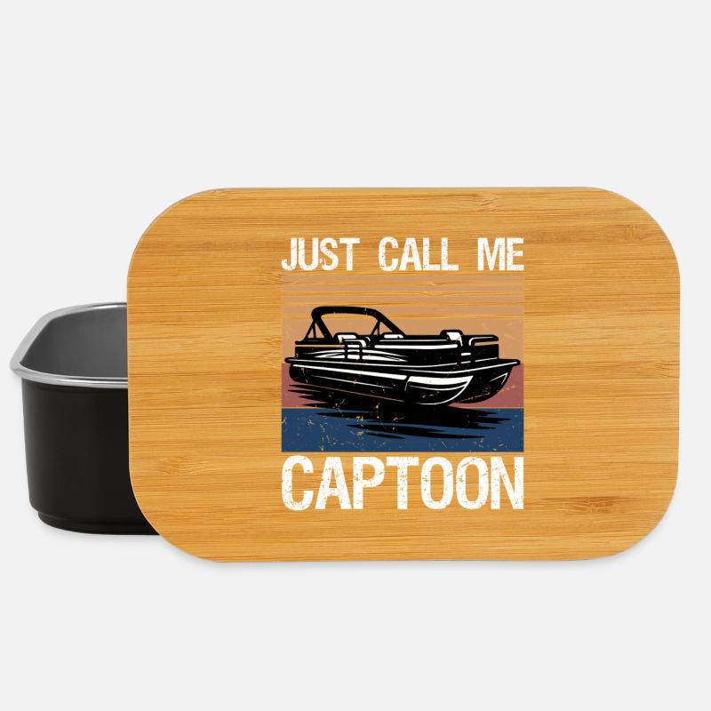 Just Call Me Captoon Funny Pontoon Boat Captain - Lunch Box - Schwarz
