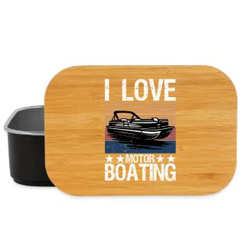 I Love Motor Boating Motorboating Funny Boat - Lunch Box - black - Front