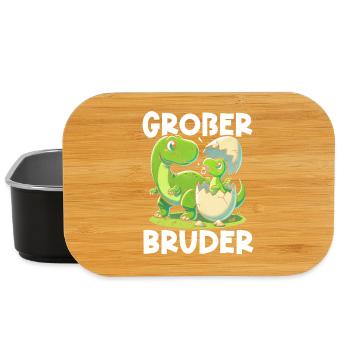 Big Brother Dinosaur Dino Sibling Motif - Lunch Box - black - Front