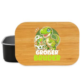 Big Brother Dinosaur Dino Sibling Motif - Lunch Box - black - Front