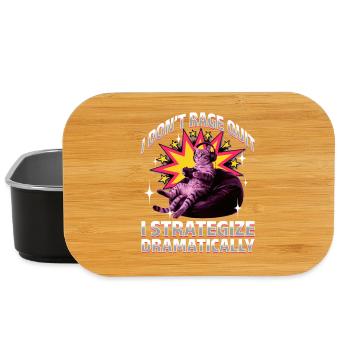 Funny Gaming Gamer Cat - Lunch Box - black - Front