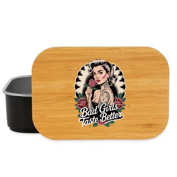 Bad Girls Taste Better Rockabilly Tattoo Pin Up - Lunch Box - black - Front