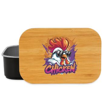 Cool Chicken with Sunglasses Colorful - Lunch Box - black - Front