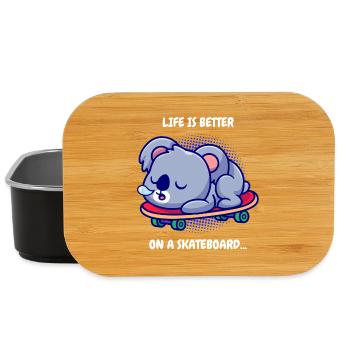 Koala on skateboard - Lunch Box - black - Front