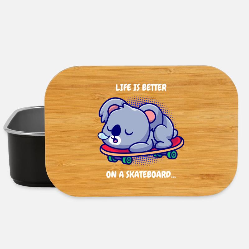 Koala on skateboard - Lunch Box - black