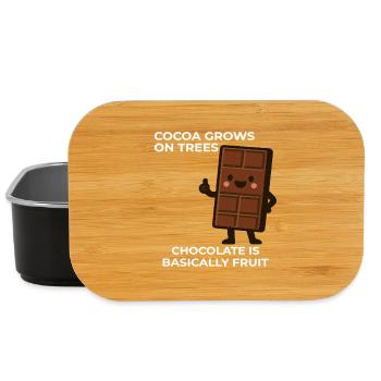 Chocolate is fruit – cocoa humor saying - Lunch Box - black - Front