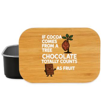 Le chocolat est un fruit – l’expression humoristique du cacao - Boîte à goûter - noir - Devant