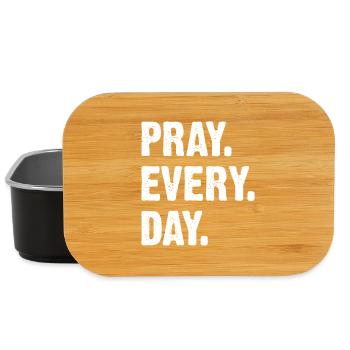 Beten Jeden Tag – Starke Typografie - Lunch Box - Schwarz - Vorne