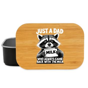 Raccoon Dad Milk Meme - Lunch Box - black - Front