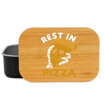Repos dans une part de crâne de pizza Design drôle de nourriture - Boîte à goûter - noir - Devant