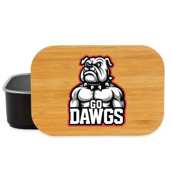 Go Dawgs Bulldog Maskottchen Sportdesign - Lunch Box - Schwarz - Vorne