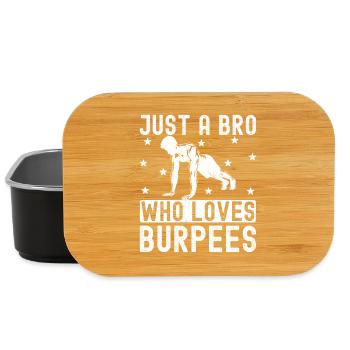 Gym Junkies Bro Who Loves Burpees Calisthenics - Lunch Box - black - Front