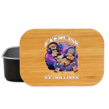 Funny Gaming Gamer Cat - Lunch Box - black - Front