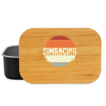 SimRacing Retro Circle Emblem - Lunch Box - black - Front
