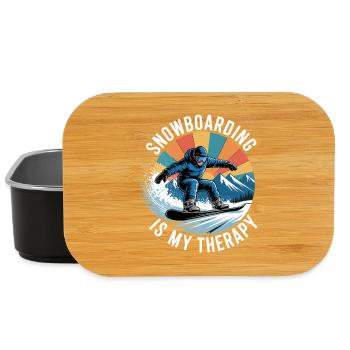 Snowboarden ist meine Therapie - Lunch Box - Schwarz - Vorne