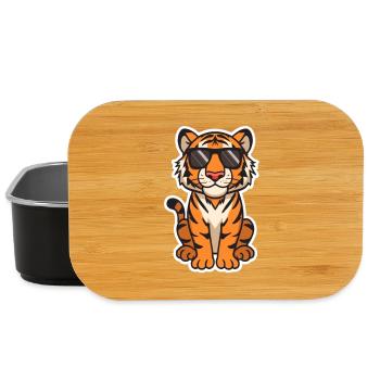 Tiger Illustration mit Sonnenbrille - Lunch Box - Schwarz - Vorne