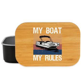 My Boat My Rules Funny Boating Captain Gift - Lunch Box - black - Front