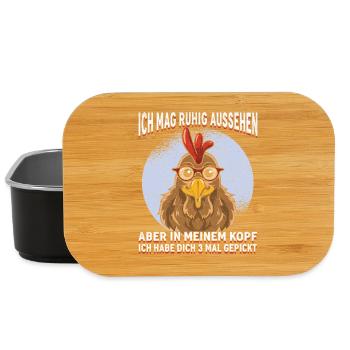 Küken mit Brille Kopfkino Spruch - Lunch Box - Schwarz - Vorne