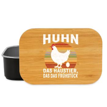 Huhn Frühstück Humor Retro - Lunch Box - Schwarz - Vorne