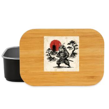 Samurai Hamster Vor Roter Japan Sonne - Lunch Box - Schwarz - Vorne