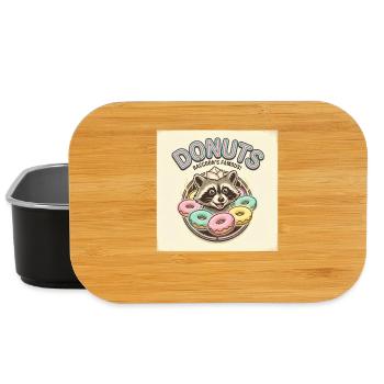 Donuts Raccoons Famous Süße Waschbär Donuts - Lunch Box - Schwarz - Vorne