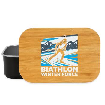 Biathlon Athlete Sport Sport Winter Sports - Lunch Box - black - Front