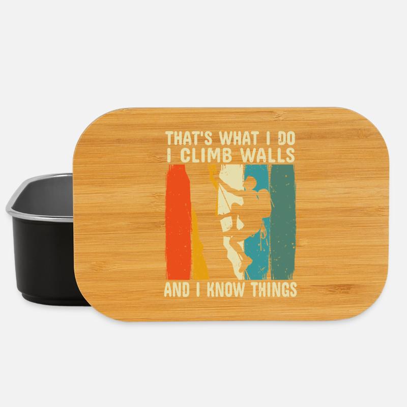 I Climb on Walls and I Know Things Rock Climber - Lunch Box - black