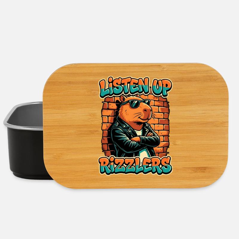 Listen Up Rizzlers Capybara - Lunch Box - Schwarz