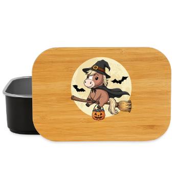 Cute Horse Witch Halloween Pony - Lunch Box - black - Front