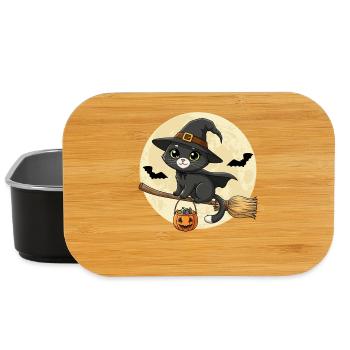 Cute Cat Witch Halloween Black Cat - Lunch Box - black - Front