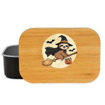 Cute Sloth Witch Halloween - Lunch Box - black - Front