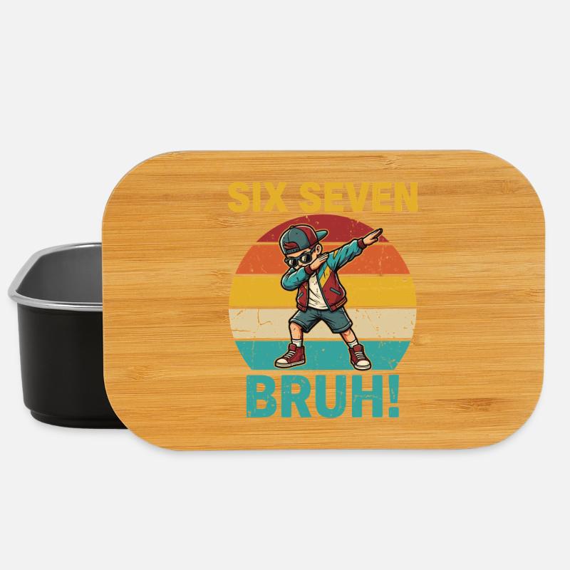 Six Seven Bruh! – Viral Meme Design 67 - Lunch Box - Schwarz