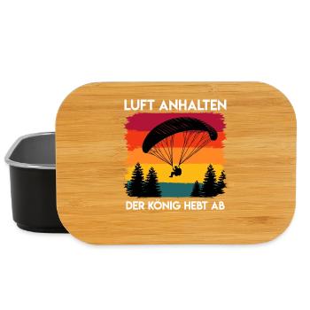 Paragliding HOLD YOUR BREATH THE KING TAKES OFF - Lunch Box - black - Front