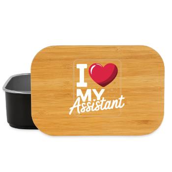 J’adore mon assistant de bureau cœur - Boîte à goûter - noir - Devant