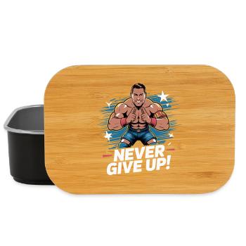 Never Give Up Wrestler Hero - Lunch Box - black - Front