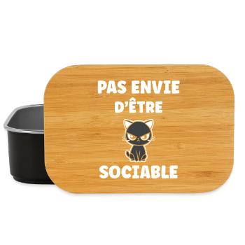 Pas envie d'être sociable - Chat grognon - Lunch Box - black - Front