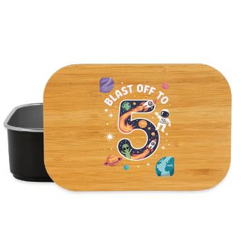 Departure into space 5th birthday children's birthday party - Lunch Box - black - Front