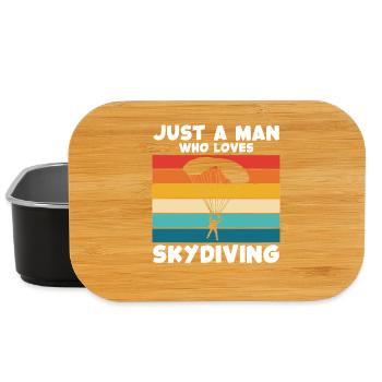 Skydiving Retro Rainbow - Lunch Box - black - Front