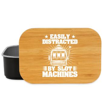 Casino Gambler Easily Distracted By Gambling - Lunch Box - Schwarz - Vorne