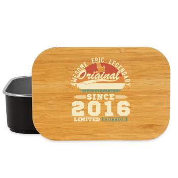 2016 Vintage Retro Geburtstagsgeschenk - Lunch Box - Schwarz - Vorne