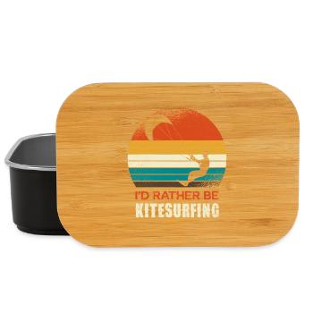Kitesurfing Retro Circle Design - Lunch Box - black - Front