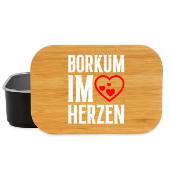 North Sea holiday BORKUM IN THE HEART Funny - Lunch Box - black - Front
