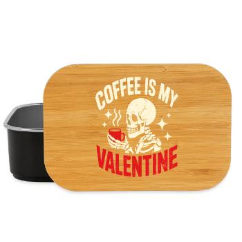 Drôle de Saint-Valentin Squelette Amoureux du café Humour gothique - Boîte à goûter - noir - Devant