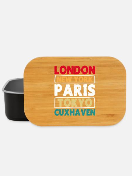 North Sea LONDON NEW YORK PARIS TOKYO CUXHAVEN - Lunch Box - black