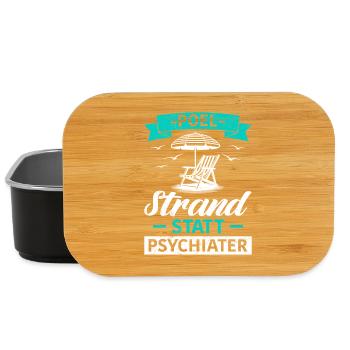 Insel POEL STRAND STATT PSYCHIATER Lustiges - Lunch Box - Schwarz - Vorne